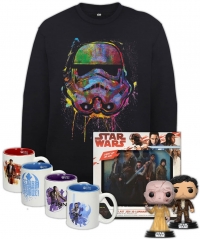 Sweat à Capuche Homme Éclaboussures de Peinture Stormtrooper + Luminart Lenticulaire 3D - Star Wars The Last Jedi + Funko Pop - Star Wars - Poe Dameron & Supreme Leader Snoke + Set de mugs Star Wars