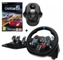 Volant de Course Logitech G29 + Pédalier + Boite de Vitesse - Driving Force Shifter + Project Cars 2 sur PC