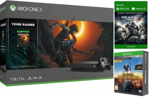 Console Xbox One X - 1To + Shadow of the Tomb Raider + PUBG - Edition Fnac +  Gears of War 4