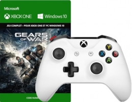 Manette pour Xbox One / PC (Blanche ou Noire) + Gears of War 4