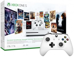 Console Xbox One S - 1To + 2ème Manette + Abonnement de Xbox Live & Game Pass de 3 Mois
