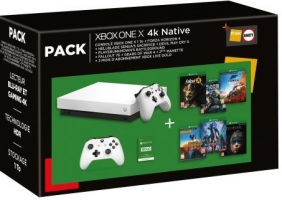 Console Xbox One X - 1To + 2ème manette + Devil May Cry 5 + Forza Horizon 4 + Hellblade Senua’s Sacrifice + PUBG + Fallout 76 + Gears of War 4 (x2) + 3 Mois Xbox Live + Fornite Eon Pack + 50€ Offerts