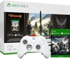 Console Xbox One S - 1To + 2ème Manette Elite (Blanche) + The Division 2 + Gears of War 4