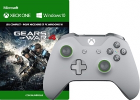 Manette Pour Xbox One / PC (Gris / Vert ou Bleu) + Gears Of War 4