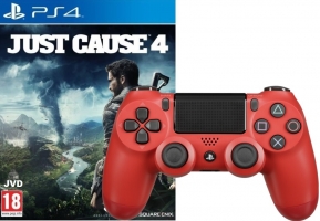  Manette DualShock 4 (Rouge - V2) + Just Cause 4