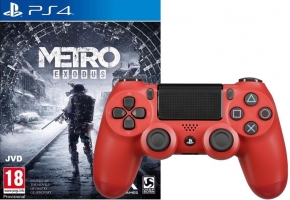 Manette DualShock 4 (Rouge - V2) + Metro Exodus