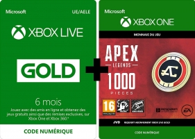 Abonnement Xbox Live Gold de 6 Mois + 1000 Pièces pour le Jeu Apex Legends
