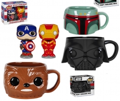 Lot Pop! 3 mugs Star Wars + Salière Captain America et Poivrière Iron Man