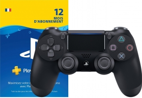 Days of Play 2019 : Manette DualShock 4 (Noire - V2) + Abonnement PlayStation Plus de 12 Mois
