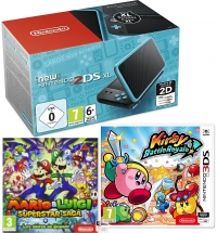 Console New Nintendo 2DS XL (Noire / Turquoise ou Blanche / Orange) + Kirby: Battle Royale + Mario et Luigi : Superstar Saga
