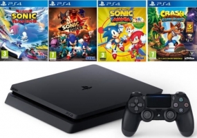 Console PS4 Slim - 500Go + Team Sonic Racing + Sonic Mania Plus + Crash Bandicoot N.Sane Trilogy + Sonic Forces