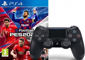 eFootball PES 2020 + Manette PS4 - DualShock 4 (Noire) + Skin Fortnite Artilleur Royal + 500 V-Bucks sur Fortnite