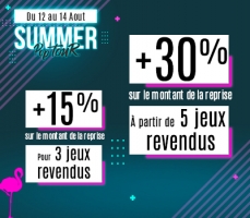 Bonus de Reprise : +15% pour 3 Jeux Revendus ou +30% à Partir de 5 Jeux Revendus