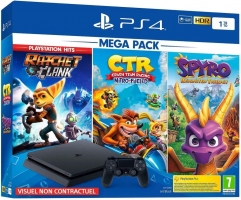 Console PS4 Slim - 1To + Crash Team Racing + Spyro Reignited Trilogy + Ratchet & Clank