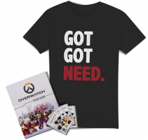 Lot Overwatch: T-shirt + Livre + 50 packs d'autocollants