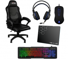 Siège Gamer Nitro Concepts - C100 Noir + Combo Gallium (Clavier/Casque/Souris/Tapis)