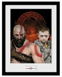 Sélection de Tirages Encadrés Collector - Exemple : Cadre - God of War - Portraits de Kratos et Atreus (30x40)