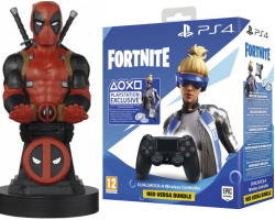 Sélection de Packs Manette DualShock 4 (Noire - V2) + Figurine Support manette Cable Guy + Contenu pour Fortnite