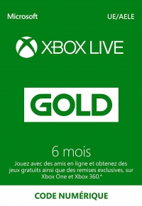 Abonnement Xbox Live Gold de 6 mois (Code)