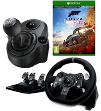 Volant de Course - Logitech G920 Driving Force + Pédalier + Boite de Vitesse - Driving Force Shifter + Forza Horizon 4