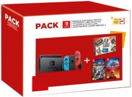 Console Nintendo Switch (Néon) + Aladdin et le Roi Lion + Lego Marvel Super Heroes + Nintendo Labo Multi-Kit + 1 Accessoire