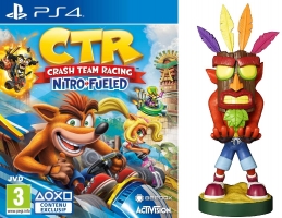 Crash Team Racing Nitro Fueled + Figurine Cable Guy - Crash Bandicoot - Aku Aku