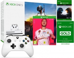 Console Xbox One S - 1To + 2ème Manette + FIFA 20 + PUBG + Halo 5 + 6 Mois Xbox Live Gold