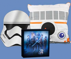 Lot Star Wars : Coussin BB-8 + Miroir Stormtrooper + Luminart 3D