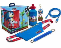 Big Box Collector : Sonic (Porte Clé, Statue 20 cm repose manette, sac banane, gourde, câble USB)