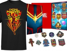 Lot Pin's Edition Limitée + T-Shirt (Homme/Femme) Captain Marvel