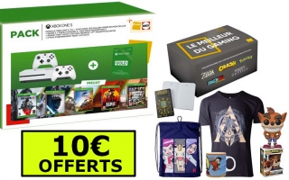 Console Xbox One S - 1To + 2ème Manette + Gears 5 + Star Wars Jedi Fallen Order - Edition Deluxe + Forza Horizon 4 + Red Dead Redemption 2 + GTA V + 3 Mois Xbox Live + Box Gaming + 10€ Offerts