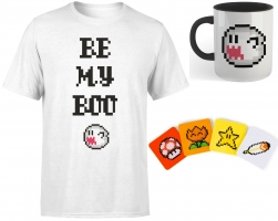 T-Shirt - Nintendo - Boo (Homme / Femme) + Mug + Dessous de Verre