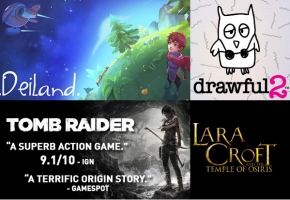 Tomb Raider / Lara Croft et leTemple d'Osiris / Drawful 2 / Deiland / Headsnatchers