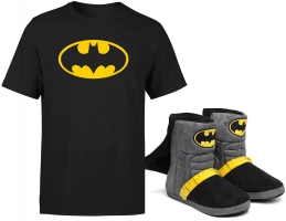 Lot Batman ou Aquaman : T-Shirt + Chaussons