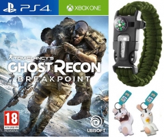 Ghost Recon Breakpoint + Bracelet de Survie + Porte Clés Lapins Crétins (LED)