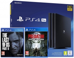 Console PS4 Pro - 1To + The Last of US 2 ou Ghost of Tsushima + Predator : Hunting Grounds + 30€ Offerts