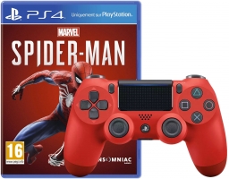 Manette DualShock 4 (Rouge ou Noire) + Marvel's Spider-Man