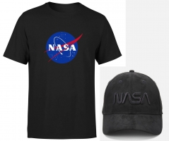 Lot NASA : T-Shirt au choix (Homme/Femme/Enfant) + Casquette brodée