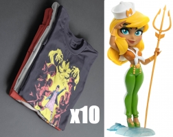 10 T-Shirts Geek Mystères + Figurine Cryptozoic DC Bombshells 18 cm (au choix)