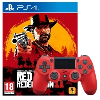 Manette DualShock 4 (Plusieurs Coloris - V2) + Red Dead Redemption 2 / Assetto Corsa Competizione / Crash Team Racing