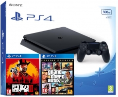 Console PS4 - 500Go + Red Dead Redemption 2 + GTA V - Edition Premium