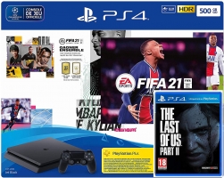 Console PS4 - 500Go + FIFA 21 + The Last of US 2