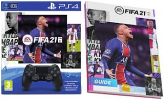 Manette DualShock 4 + FIFA 21 + Guide