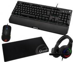 Bundle QPAD - Clavier MK-40 méca-membrane + souris, casque et tapis XL