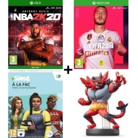 FIFA 20 + NBA 2K20 (Xbox One) + SIMS 4 A la Fac - Pack Extension (PC) + Figurine Amiibo Félinferno