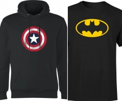Lot T-Shirt + Sweatshirt au choix (Marvel/DC Comics)
