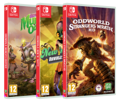 Lot 3 jeux Oddworld :  New 'N Tasty,  Munch's Odyssey, Stranger Wrath