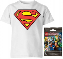 T-Shirt Superman - Enfant (au choix / 3 à 12 ans) + Mini Figurine Lego