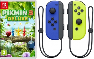 Paire de manettes Joy-Con (Bleu et Jaune / Vert et Rose) + Pikmin 3 Deluxe