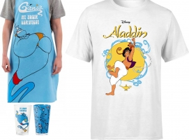 Lot Aladdin : T-Shirt + Tablier Génie + 2 verres